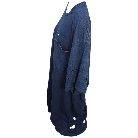 True Religion XXL Distressed Unisex Navy T-Shirt Skull Snake Roses Single Stitch - Picture 3 of 16